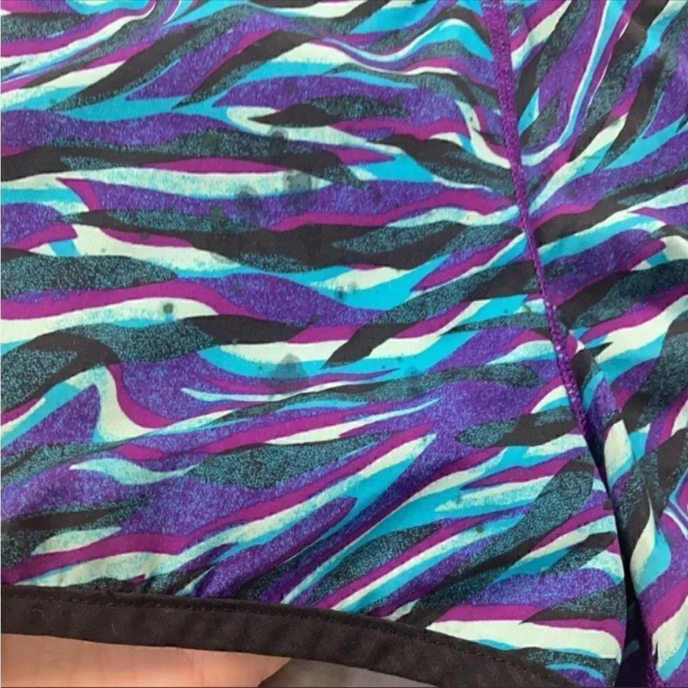 Ivivva By Lululemon Speedy Shorts Black, Blue & Purple Zebra Print